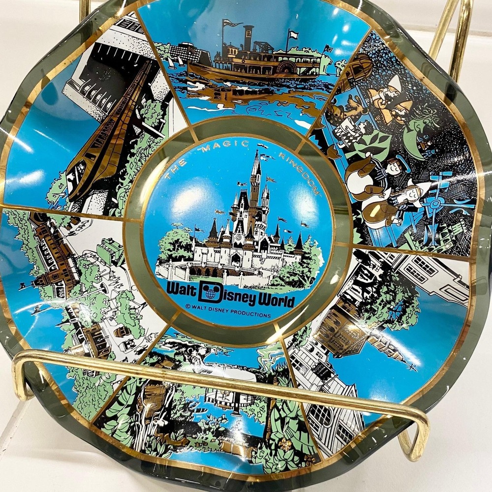 Vintage 1970s Walt Disney World Bowl, Houzz Glass Magic Kingdom Decor - Picture 3 of 10